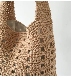 Elena Handbags Medium Crochet Cotton Bucket Bag