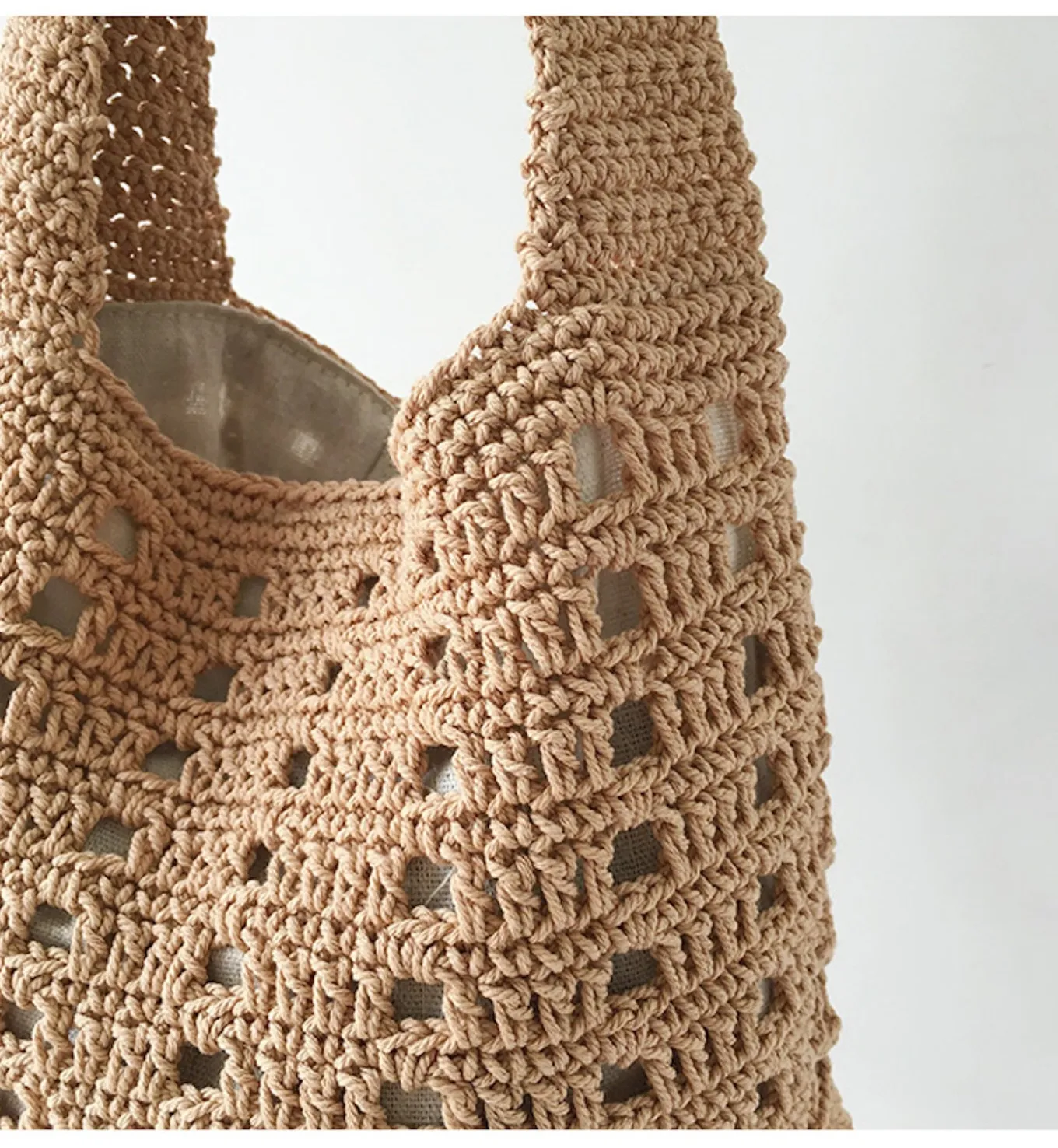 Elena Handbags Medium Crochet Cotton Bucket Bag