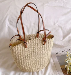 Elena Handbags Medium Summer Basket Tote