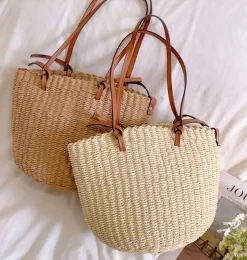 Elena Handbags Medium Summer Basket Tote