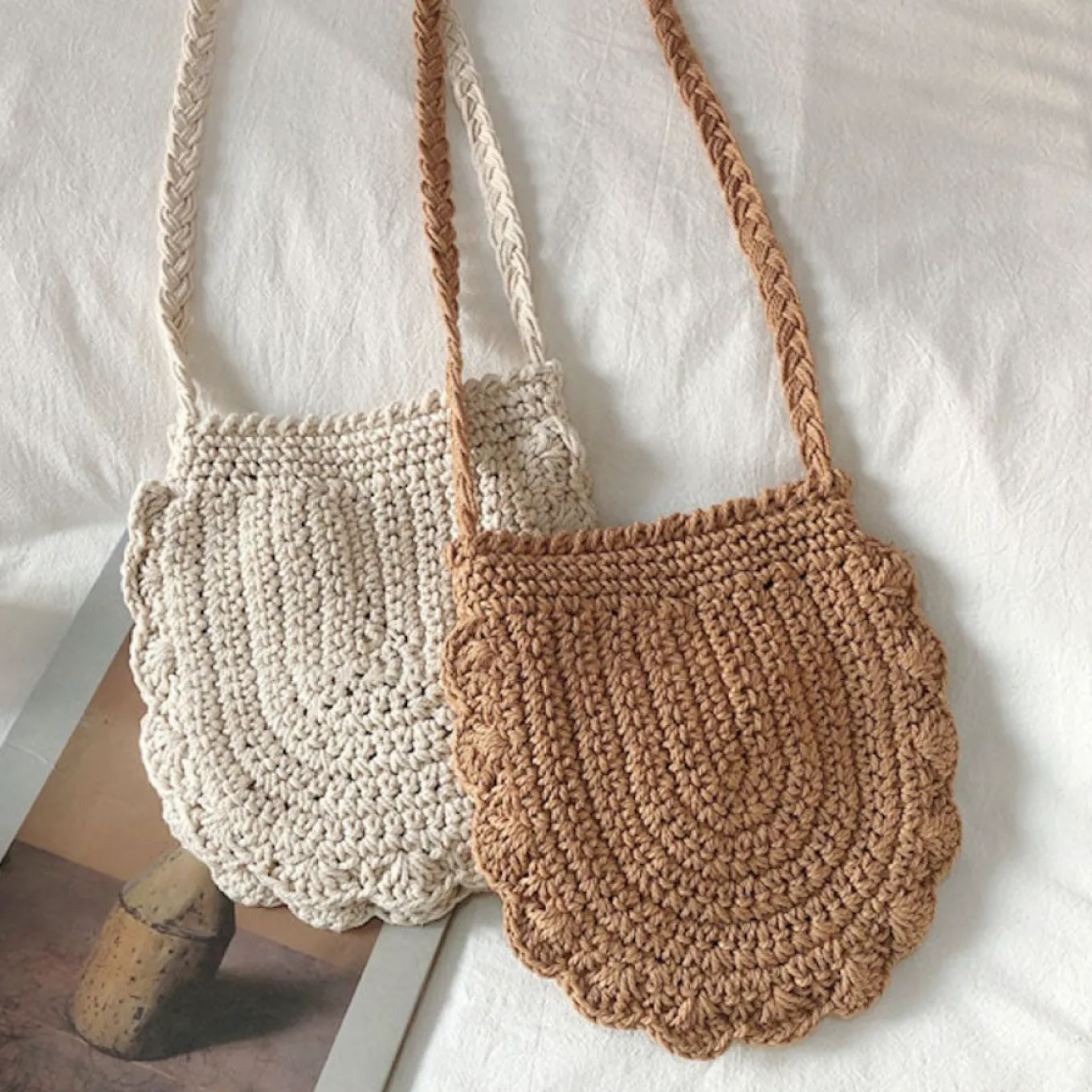 Elena Handbags Mini Cotton Knitted Shoulder Bag
