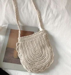 Elena Handbags Mini Cotton Knitted Shoulder Bag