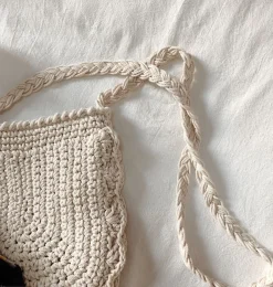 Elena Handbags Mini Cotton Knitted Shoulder Bag