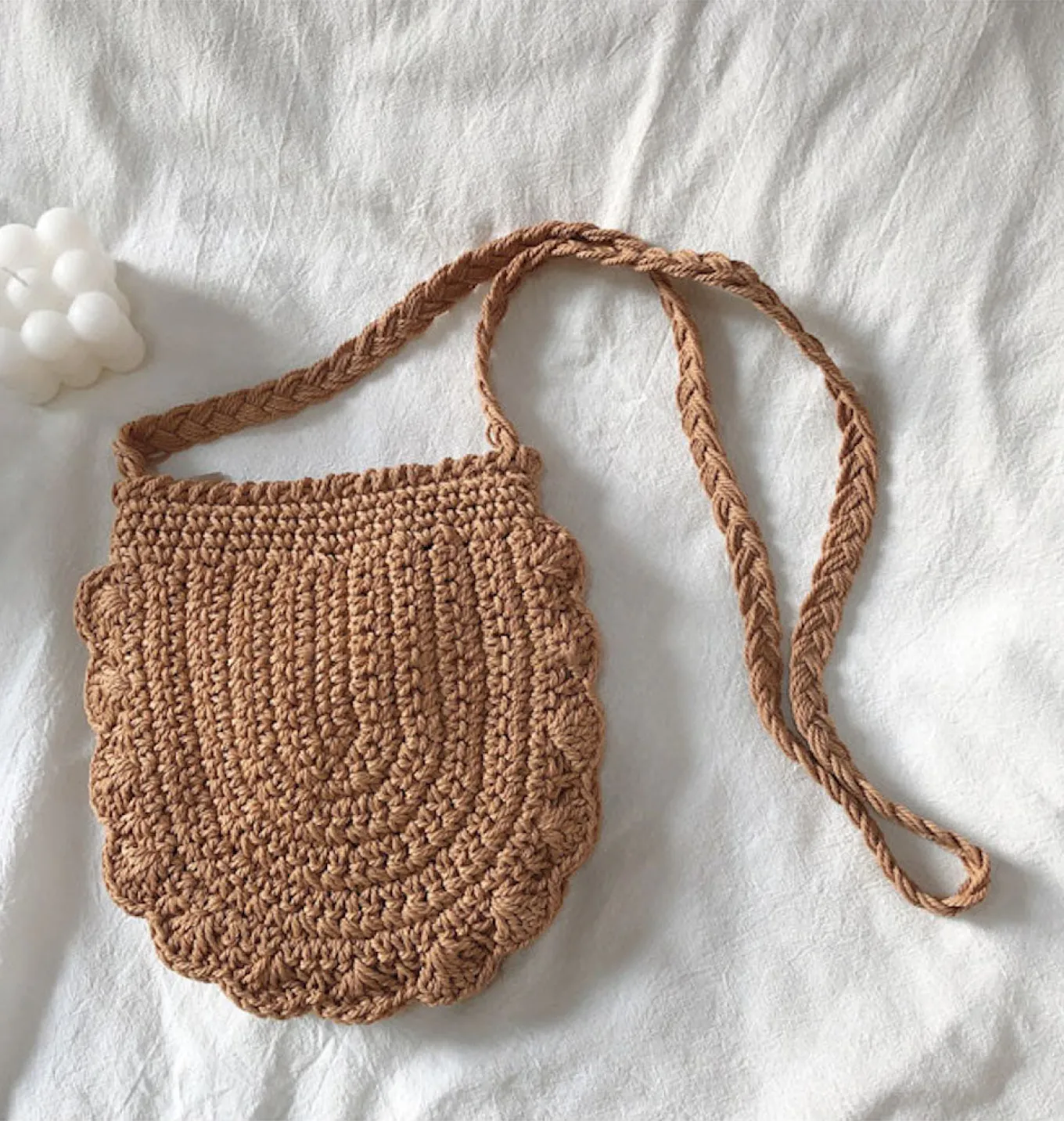 Elena Handbags Mini Cotton Knitted Shoulder Bag