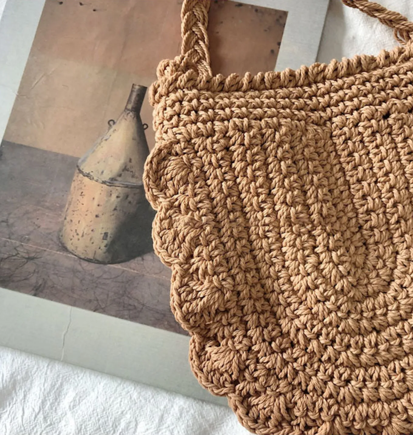 Elena Handbags Mini Cotton Knitted Shoulder Bag