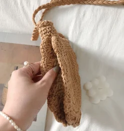 Elena Handbags Mini Cotton Knitted Shoulder Bag
