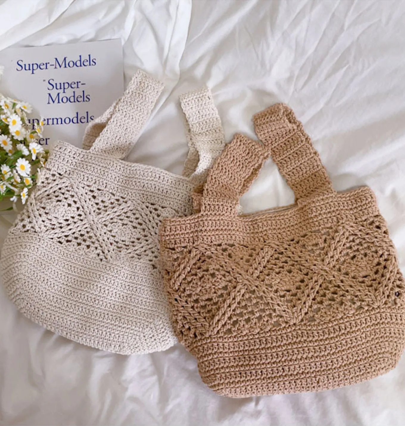 Elena Handbags Minimalistic Cotton Bucket Shoulder Bag