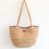 Elena Handbags Natural Cotton Jute Basket Shoulder Bag