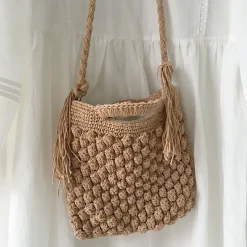 Elena Handbags Natural Cotton Fashion Casual Shoulder Bag
