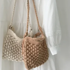 Elena Handbags Natural Cotton Fashion Casual Shoulder Bag