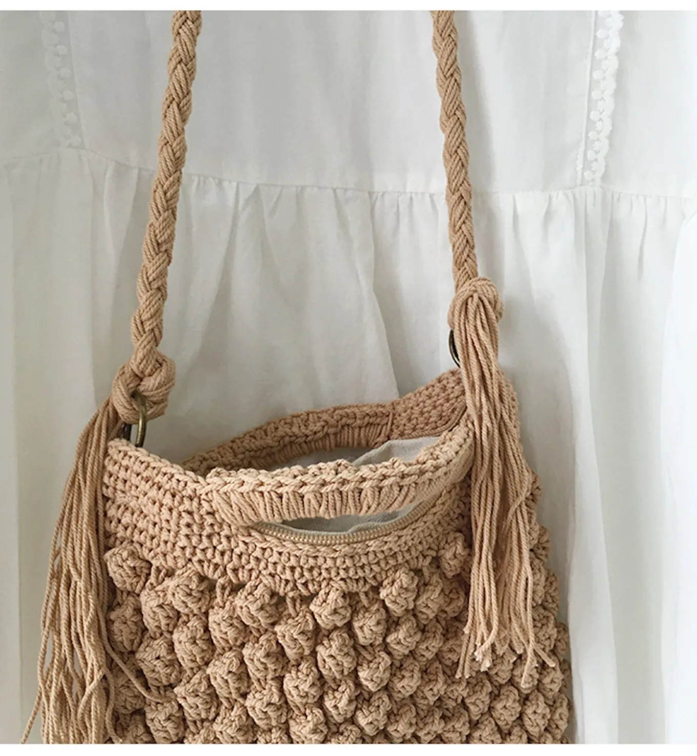 Elena Handbags Natural Cotton Fashion Casual Shoulder Bag