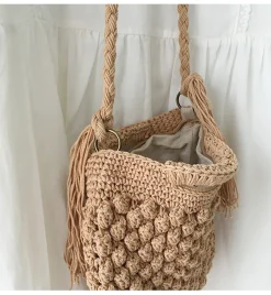 Elena Handbags Natural Cotton Fashion Casual Shoulder Bag