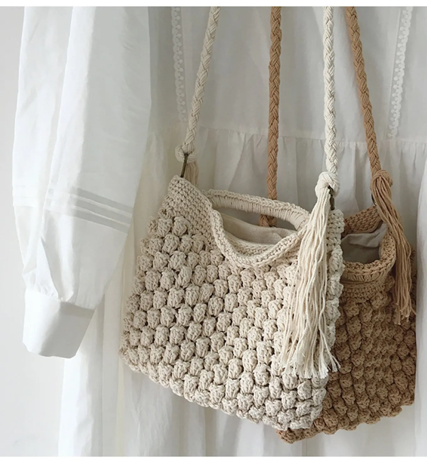 Elena Handbags Natural Cotton Fashion Casual Shoulder Bag