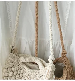 Elena Handbags Natural Cotton Fashion Casual Shoulder Bag