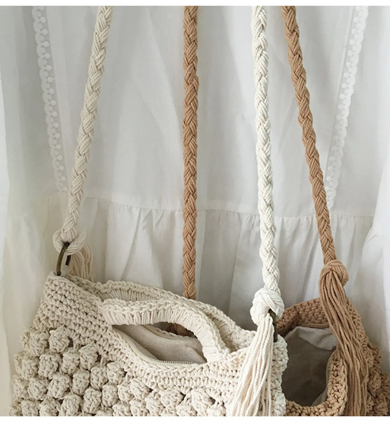 Elena Handbags Natural Cotton Fashion Casual Shoulder Bag