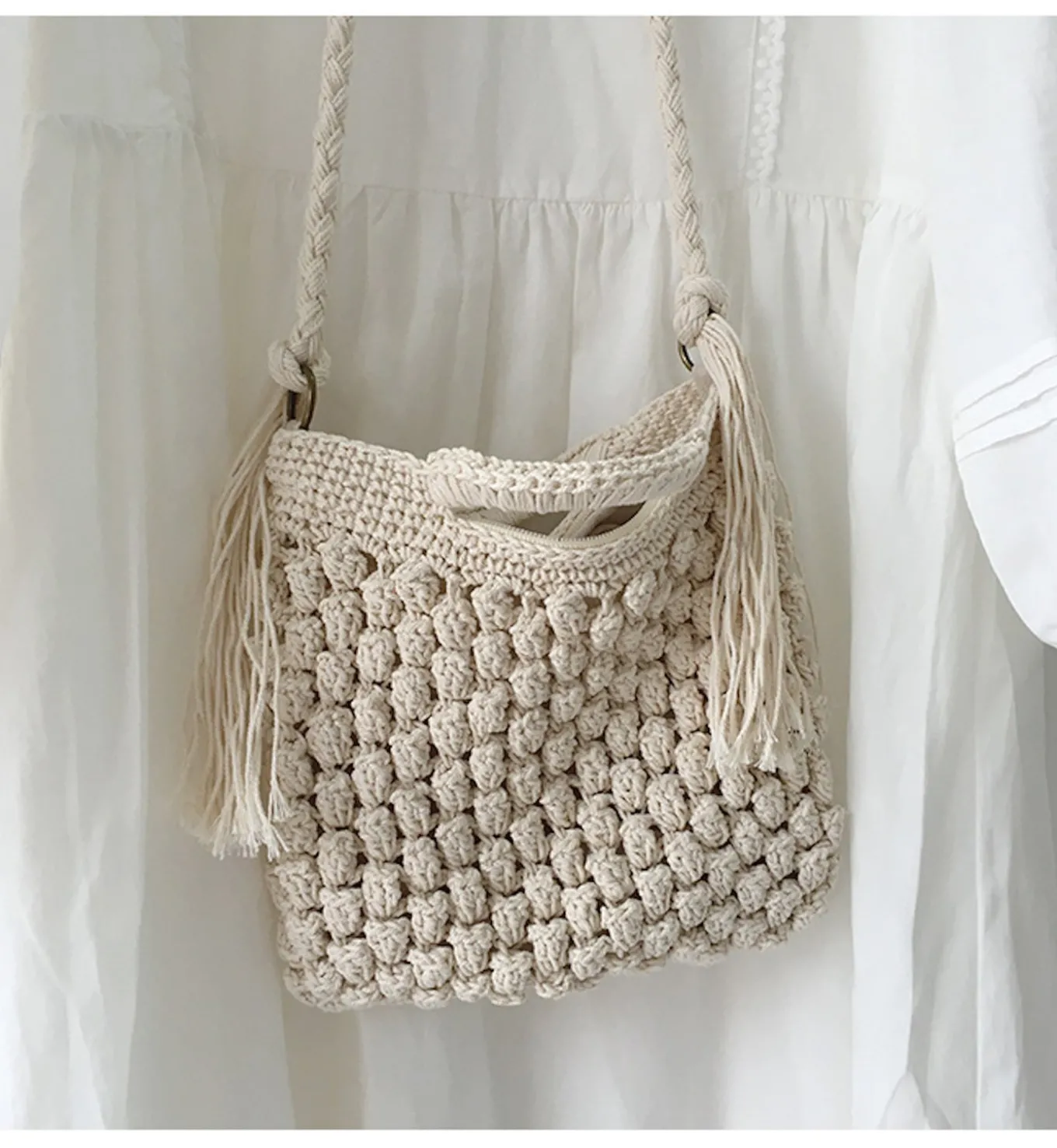 Elena Handbags Natural Cotton Fashion Casual Shoulder Bag