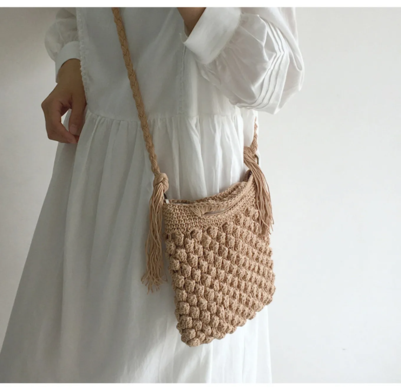 Elena Handbags Natural Cotton Fashion Casual Shoulder Bag