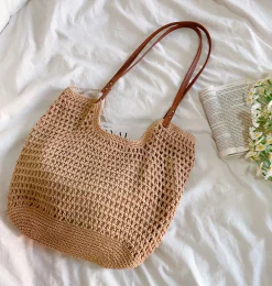 Elena Handbags Oversized Cotton Knitted Shoulder Bag