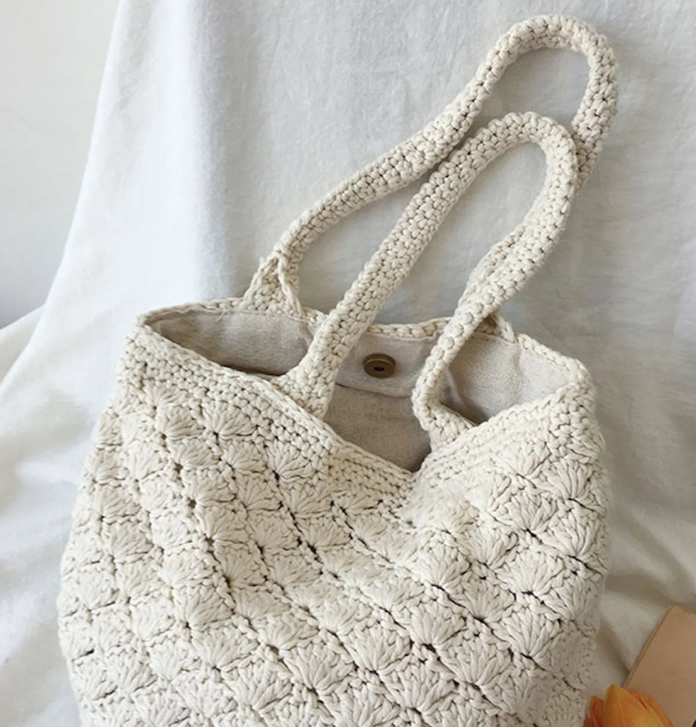 Elena Handbags Patterned Cotton Knitted Shoulder Bag