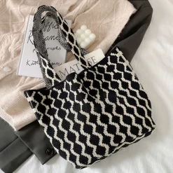 Elena Handbags Patterned Cotton Bag