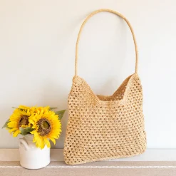 Elena Handbags Raffia Summer Beach Shoulder Bag