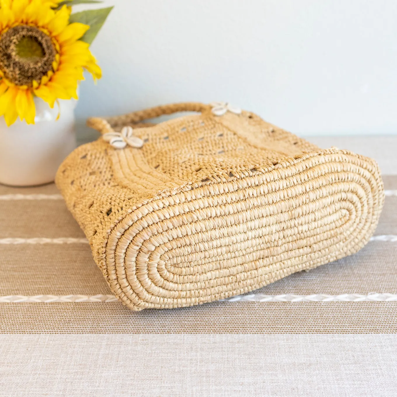 Elena Handbags Raffia Summer Beach Straw Shoulder Bag