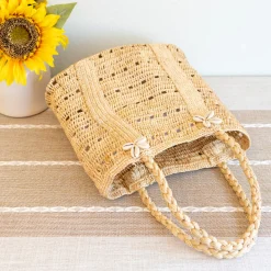 Elena Handbags Raffia Summer Beach Straw Shoulder Bag