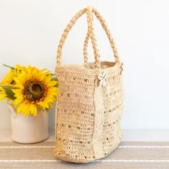 Elena Handbags Raffia Summer Beach Straw Shoulder Bag