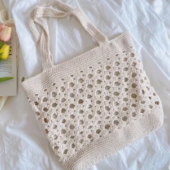 Elena Handbags Retro Artsy Crochet Tote Bag