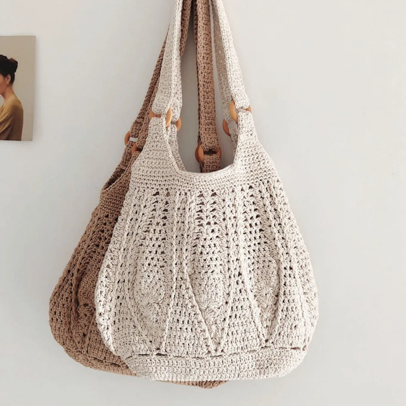 Elena Handbags Retro Artsy Twist Cotton Knitted Bag