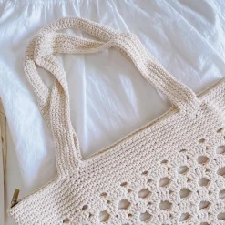 Elena Handbags Retro Artsy Crochet Tote Bag