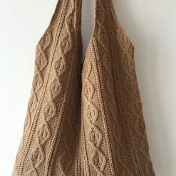 Elena Handbags Retro Artsy Twist Cotton Knitted Shoulder Bag