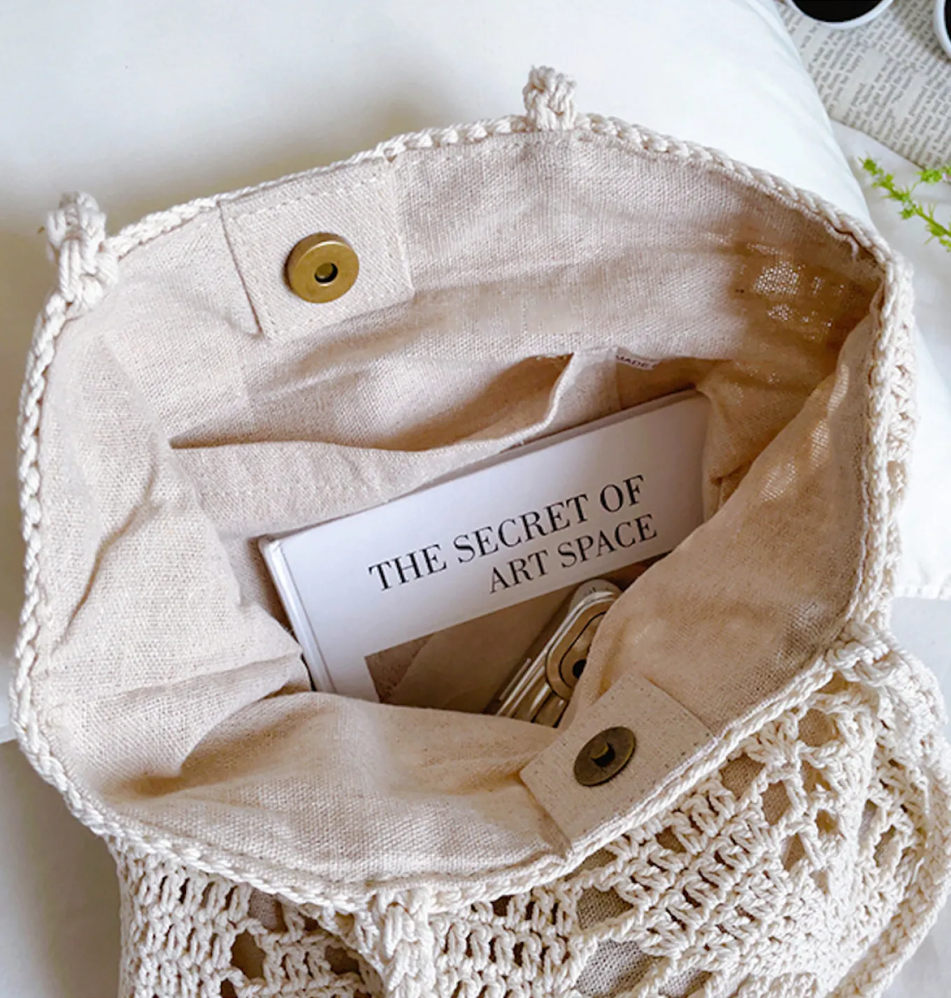 Elena Handbags Retro Artsy Cotton Knitted Bag