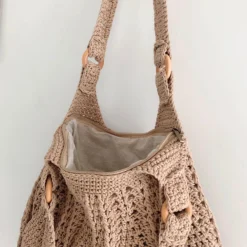 Elena Handbags Retro Artsy Twist Cotton Knitted Bag