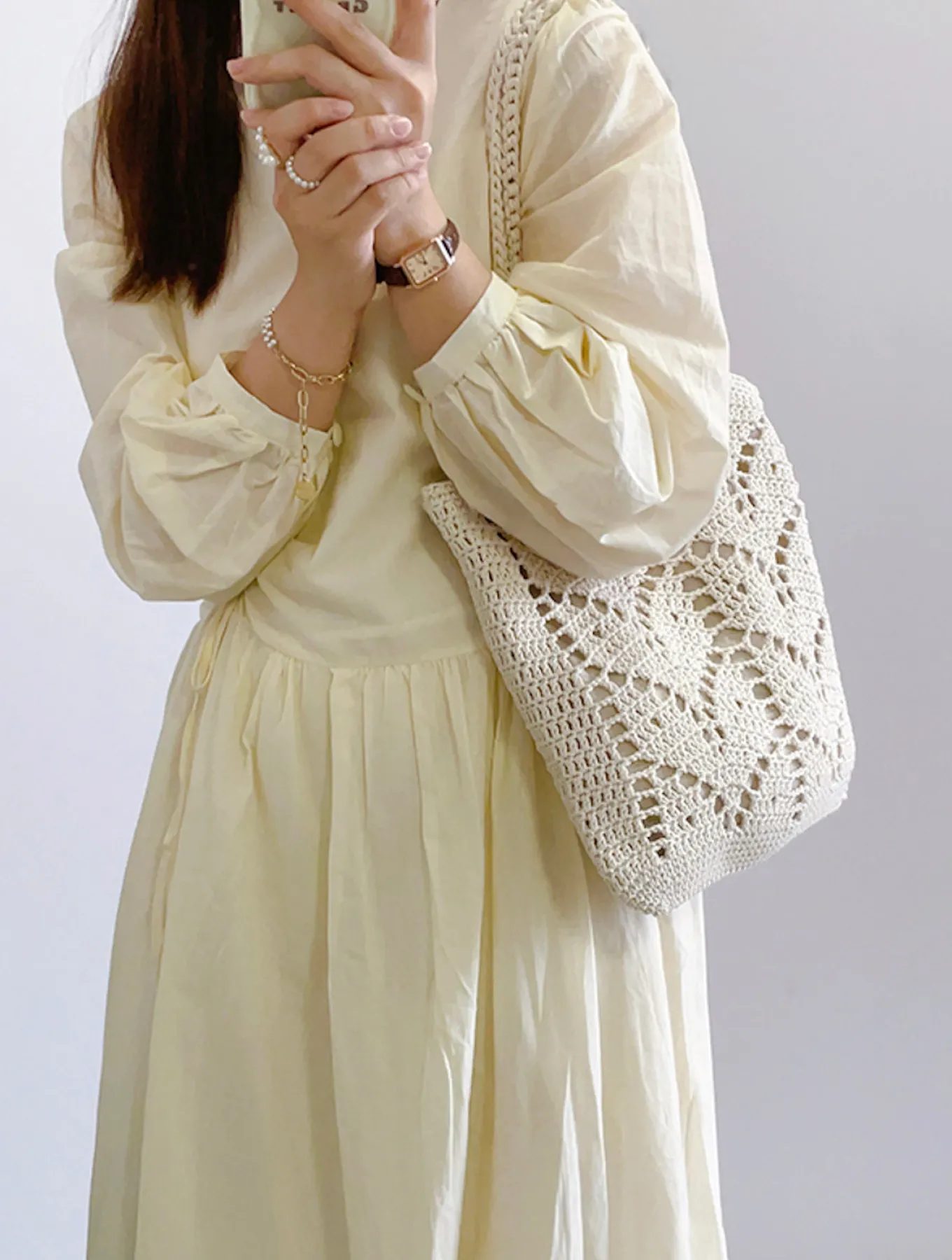 Elena Handbags Retro Artsy Cotton Knitted Bag