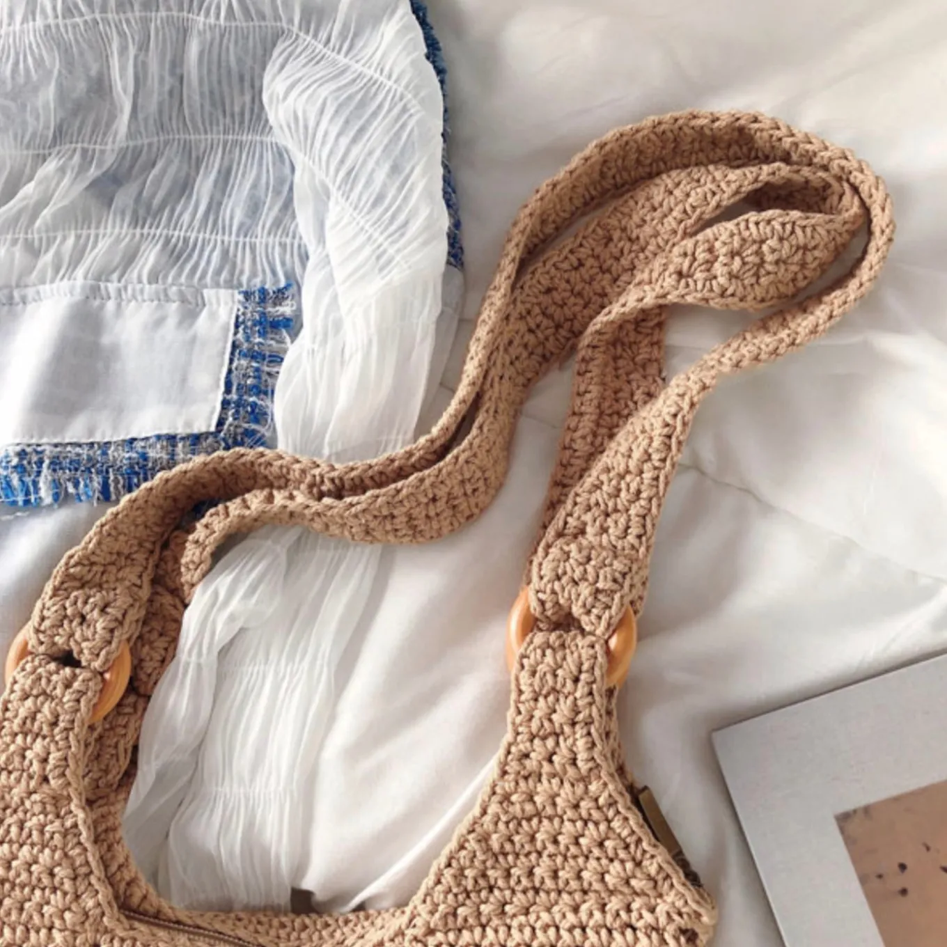 Elena Handbags Retro Artsy Twist Cotton Knitted Bag