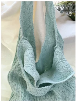 Elena Handbags Retro Artsy Twist Cotton Knitted Shoulder Bag