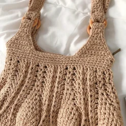 Elena Handbags Retro Artsy Twist Cotton Knitted Bag
