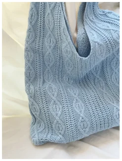 Elena Handbags Retro Artsy Twist Cotton Knitted Shoulder Bag