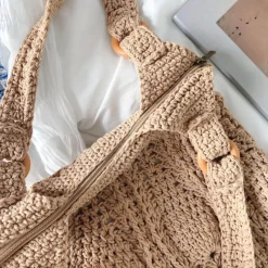 Elena Handbags Retro Artsy Twist Cotton Knitted Bag