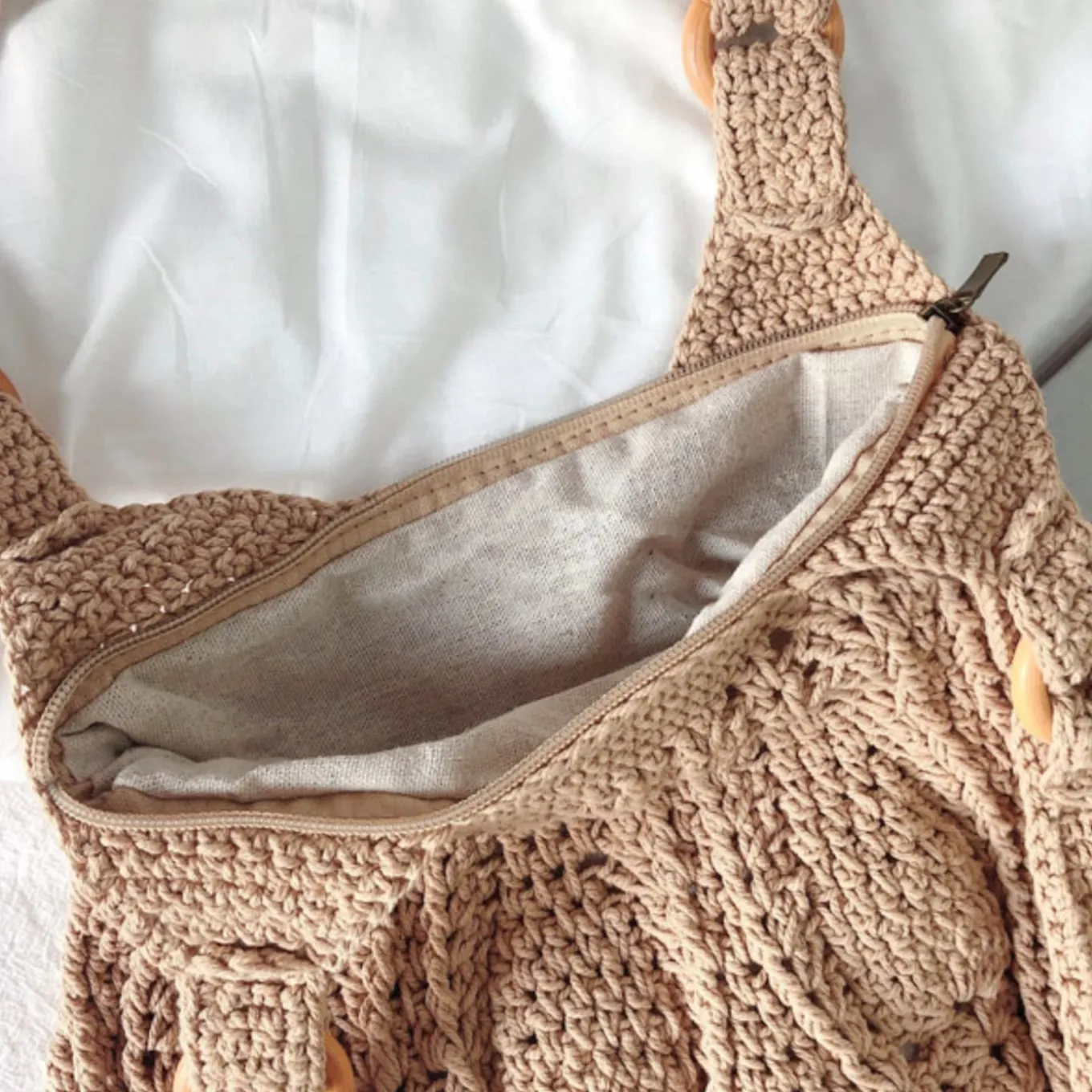 Elena Handbags Retro Artsy Twist Cotton Knitted Bag