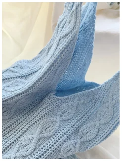 Elena Handbags Retro Artsy Twist Cotton Knitted Shoulder Bag