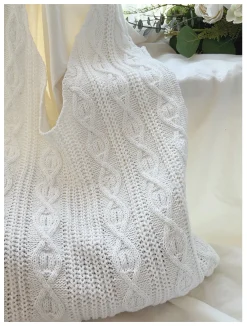 Elena Handbags Retro Artsy Twist Cotton Knitted Shoulder Bag