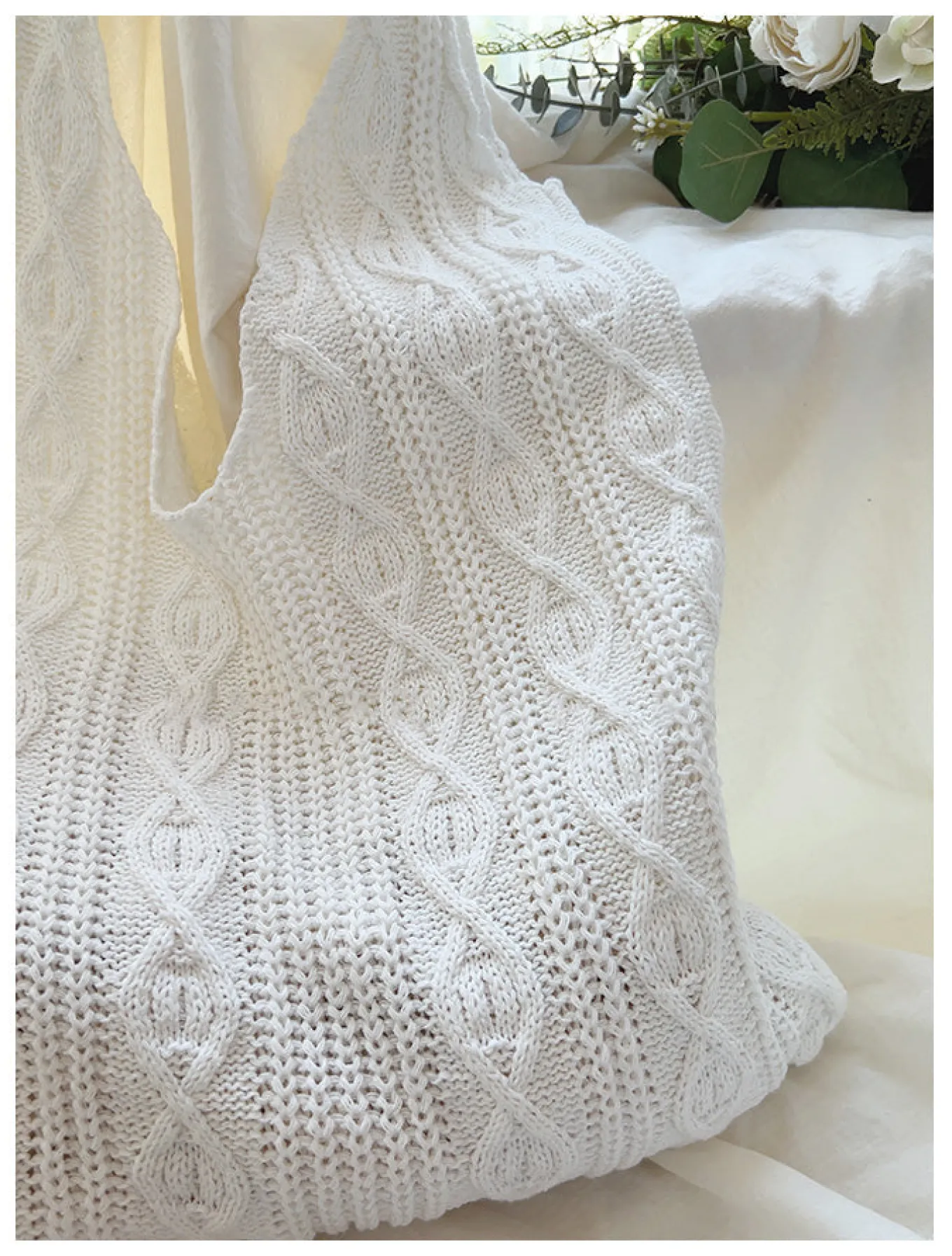 Elena Handbags Retro Artsy Twist Cotton Knitted Shoulder Bag