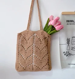 Elena Handbags Retro Artsy Cotton Knitted Bag