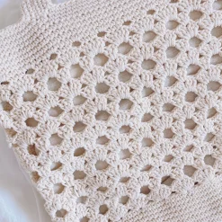 Elena Handbags Retro Artsy Crochet Tote Bag