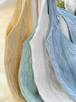 Elena Handbags Retro Artsy Twist Cotton Knitted Shoulder Bag