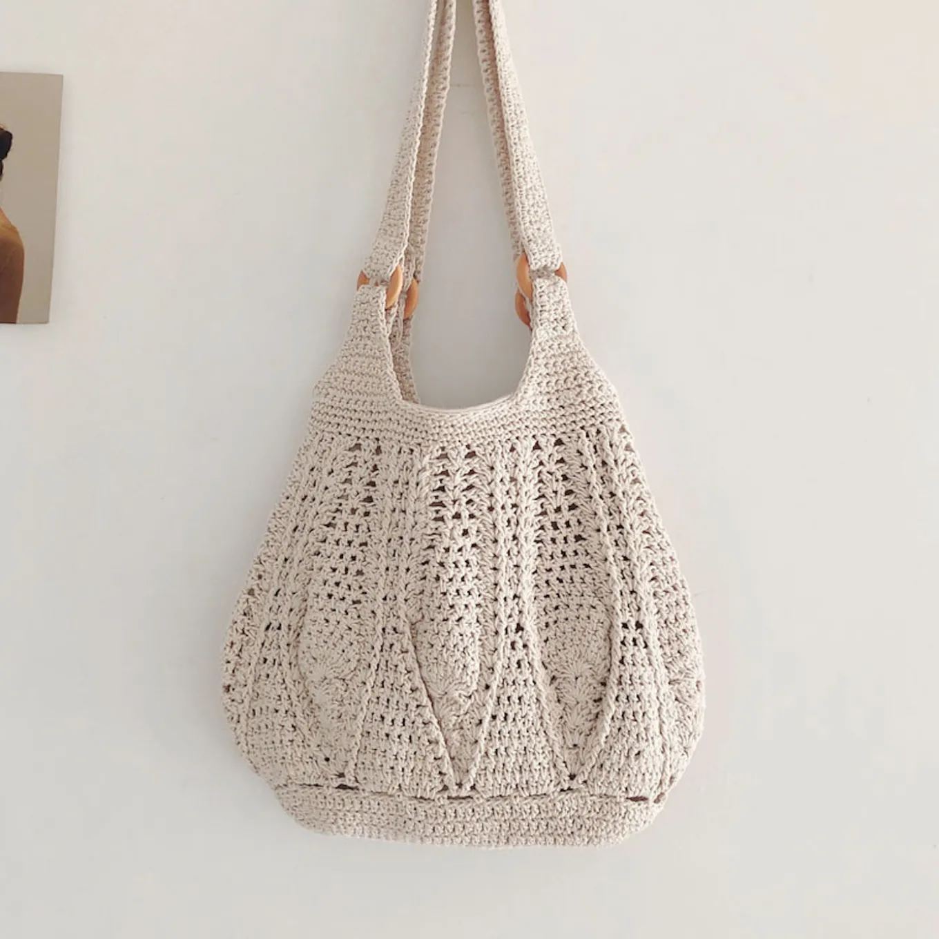 Elena Handbags Retro Artsy Twist Cotton Knitted Bag