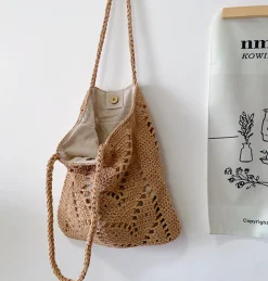 Elena Handbags Retro Artsy Cotton Knitted Bag