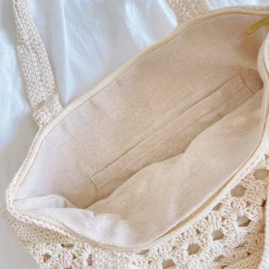 Elena Handbags Retro Artsy Crochet Tote Bag